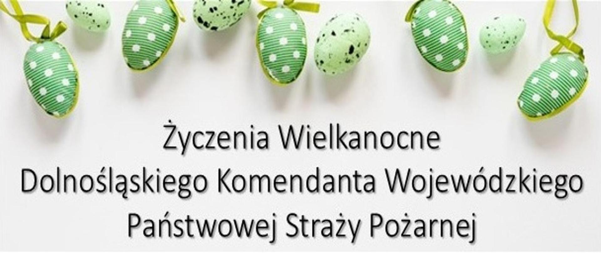 Baner z życzeniami wielkanocnymi Dolnośląskiego Komendanta Wojewódzkiego PSP we Wrocławiu