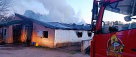 Pożar obory w miejscowości Kizielany
