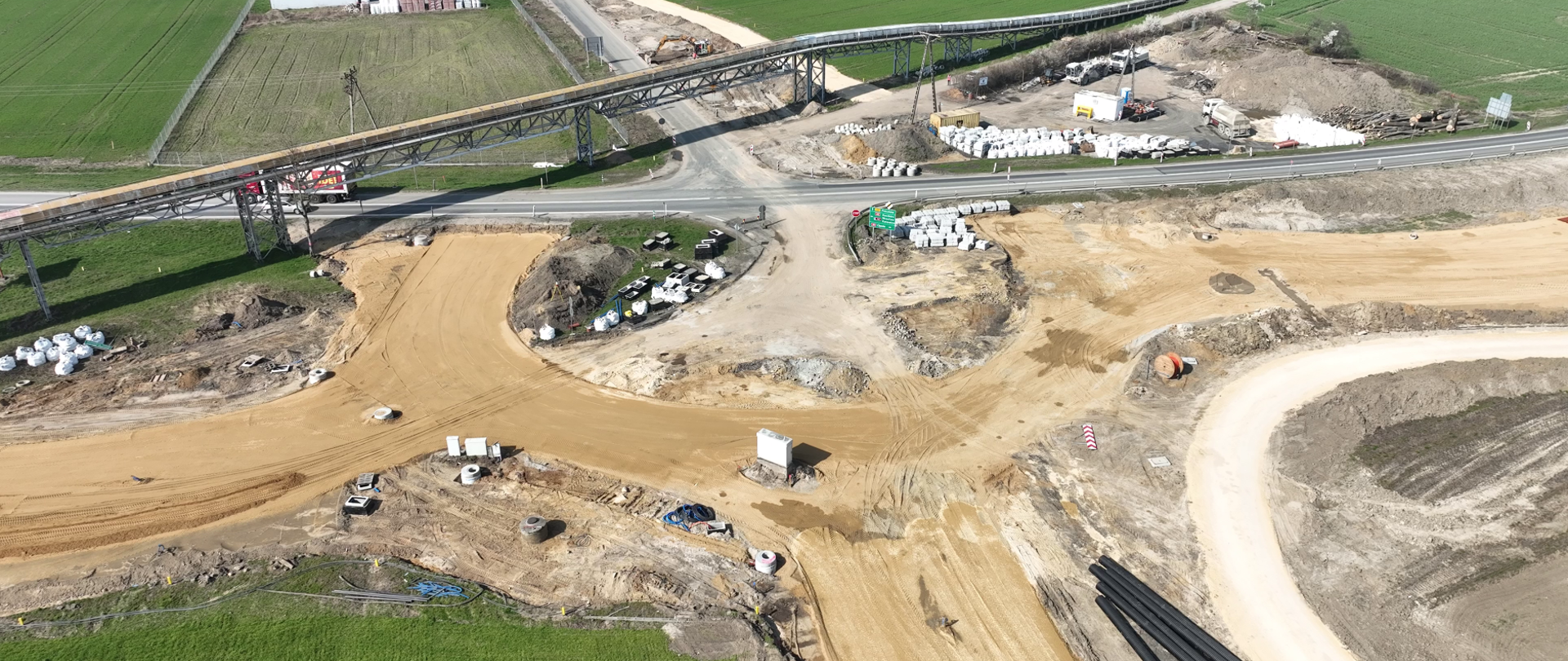 Budowa ronda w ciągu DK45 w Zimnicach Małych