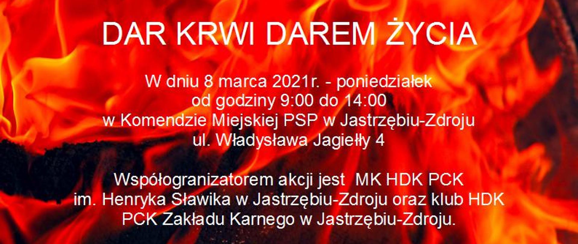Informacja dotycząca możliwości oddania krwi oraz składników krwiopochodnych.