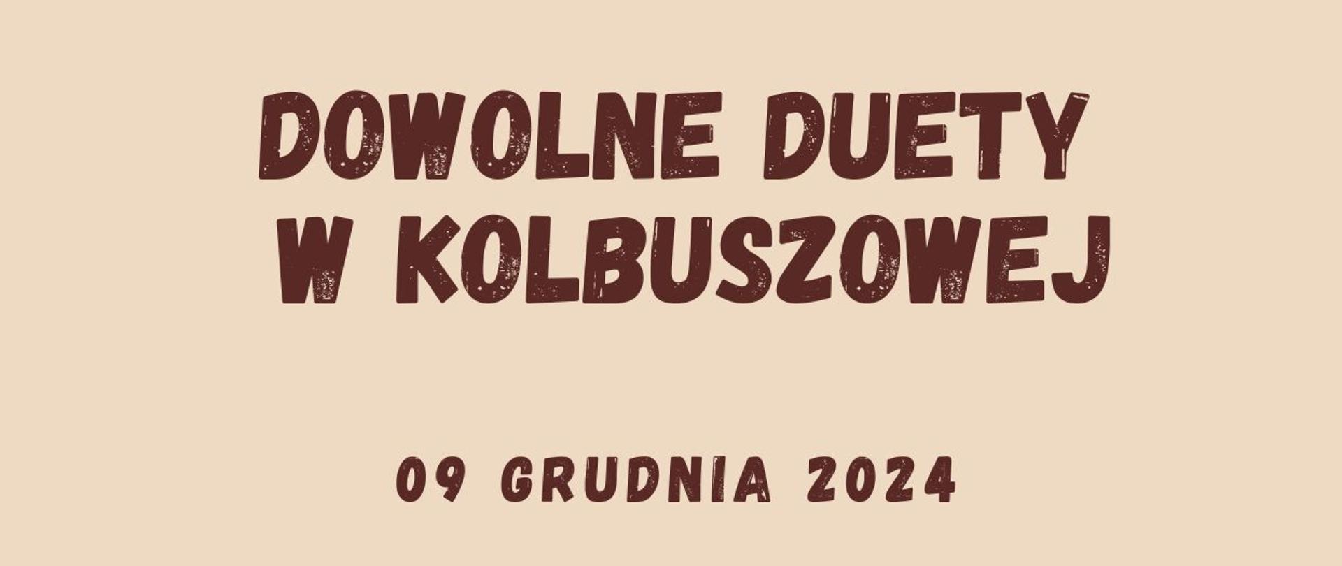 Plakat na kremowo - pomarańczowym tle z informacją o konkursie w kolorze brązowym. Na dole kolorowe ikony instrumentów muzycznych.