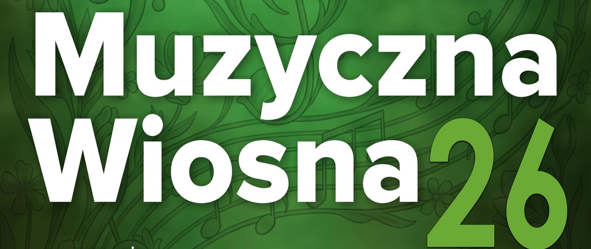 Plakat koncertu „Muzyczna Wiosna 2026” z informacją o występie uczniów i nauczycieli szkół muzycznych z Miechowa i Buska-Zdroju, 22 maja 2026 r. o godz. 15:00 w Sanatorium Marconi