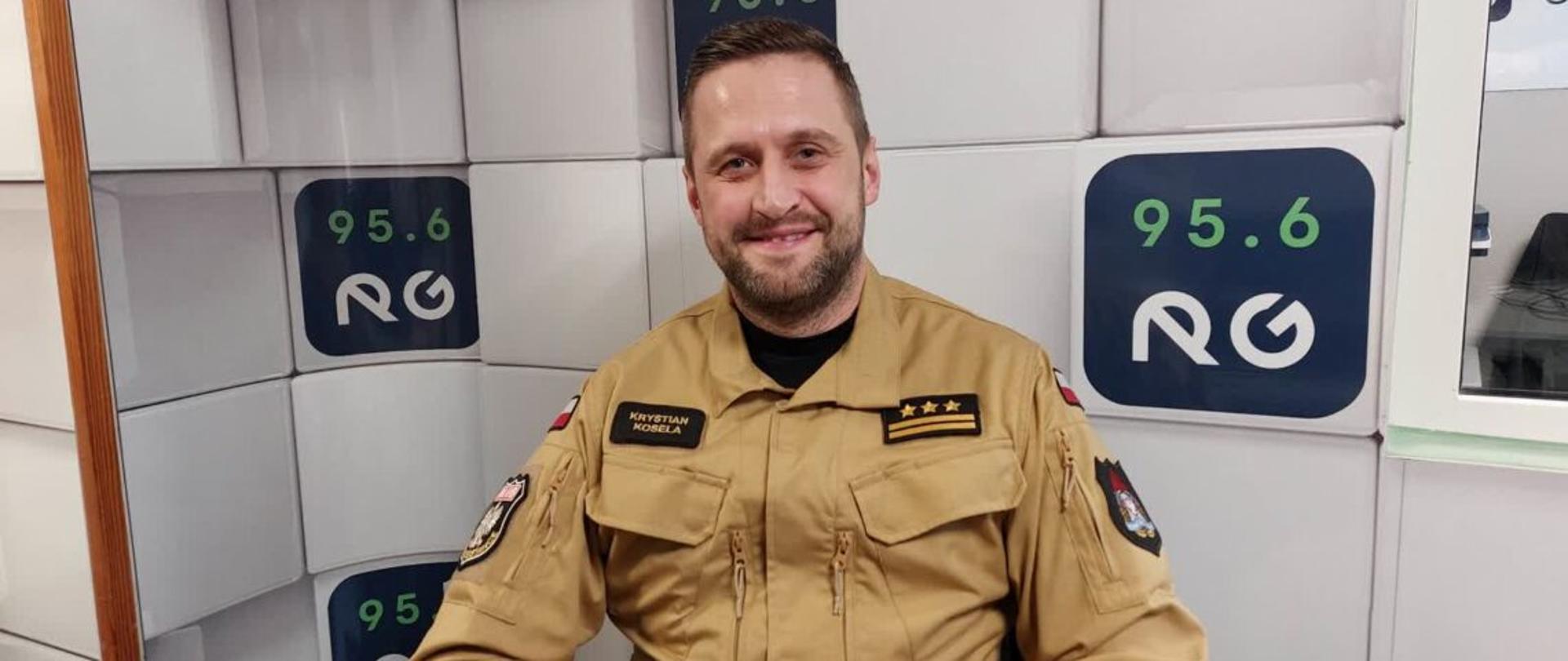 st. bryg. Krystian Kosela w studio Radia Gorzów