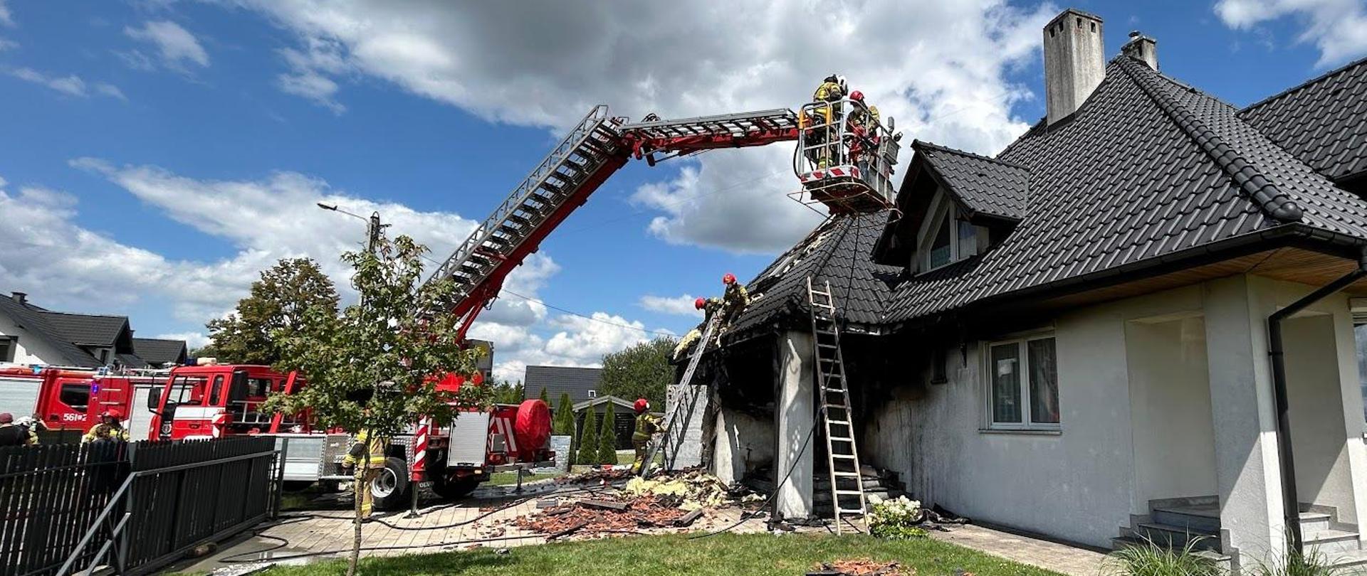 Pożar budynku mieszkalnego jednorodzinnego