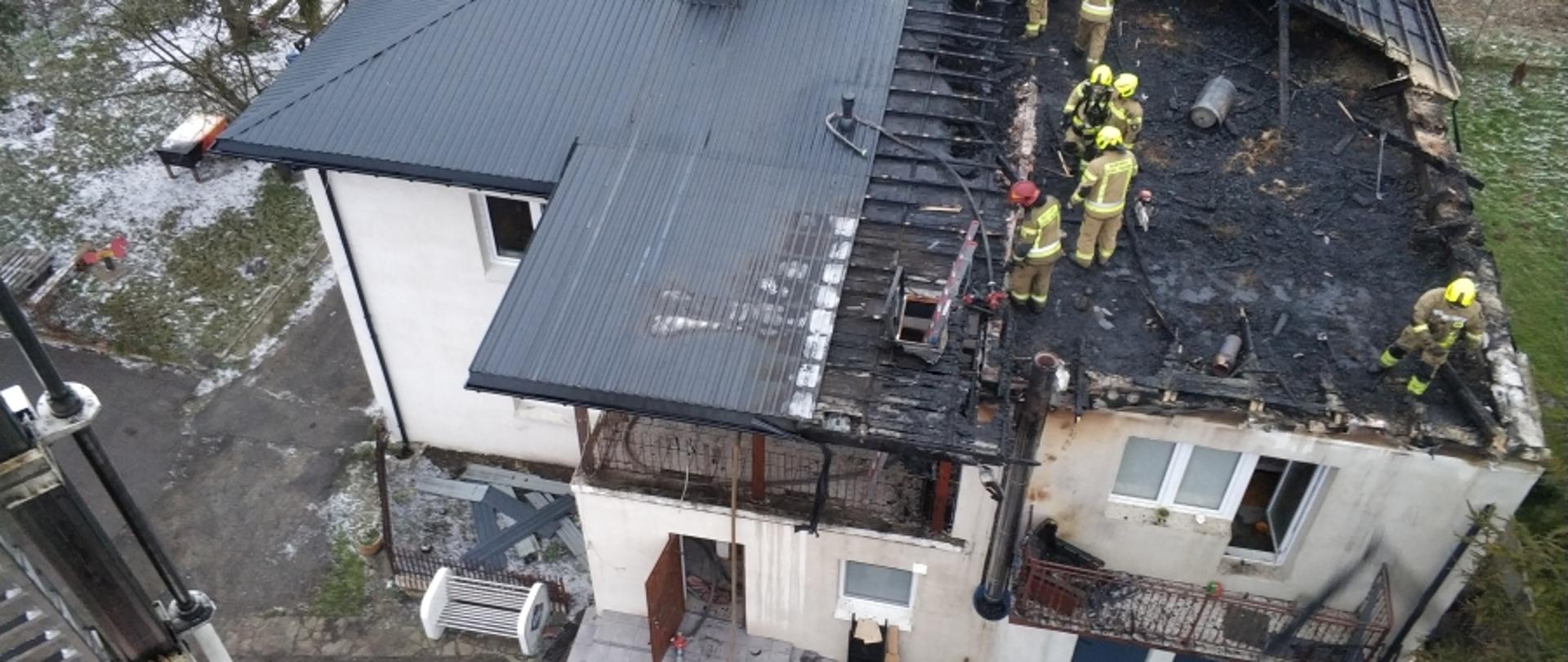 Pożar poddasza budynku mieszkalnego w Wójtówce