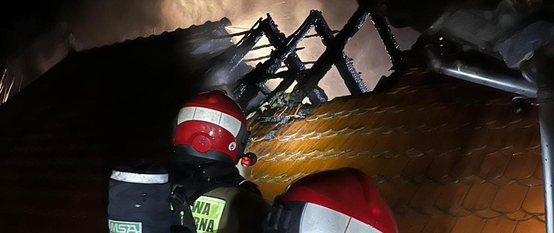 Pożar poddasza domu jednorodzinnego w Krynicy Morskiej