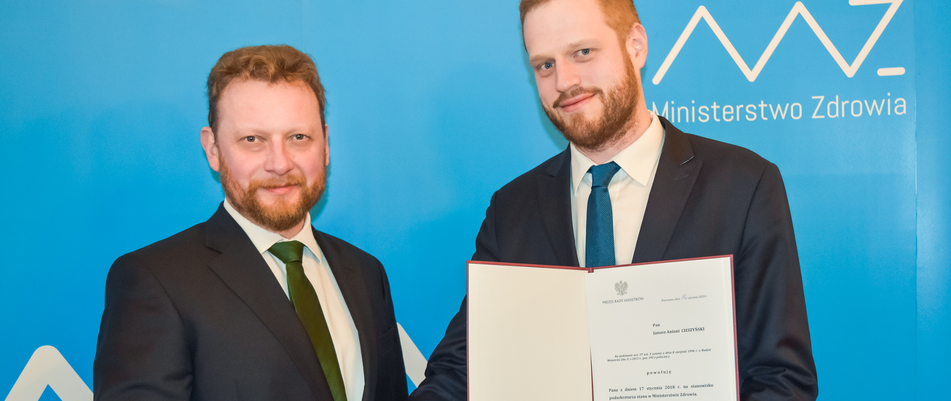 Minister Zdrowia Łukasz Szumowski powołuje wiceministra Janusza Cieszyńskiego.