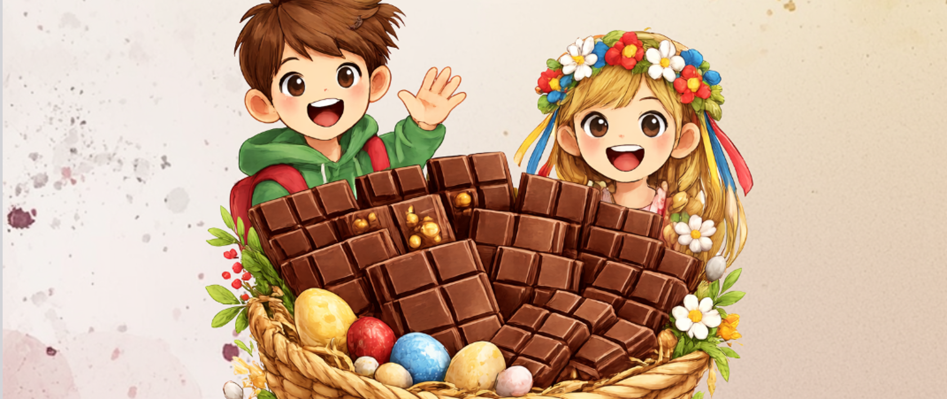 Fragment plakatu promującego akcję Caritas Tabliczka czekolady na Kresy