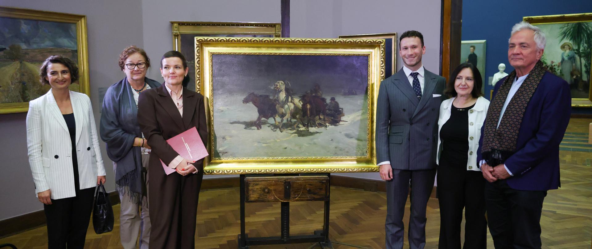 Odzyskany obraz „Zima - Odwrót Napoleona spod Moskwy” trafił do zbiorów Muzeum Narodowego w Warszawie, fot. Danuta Matloch/MKiDN