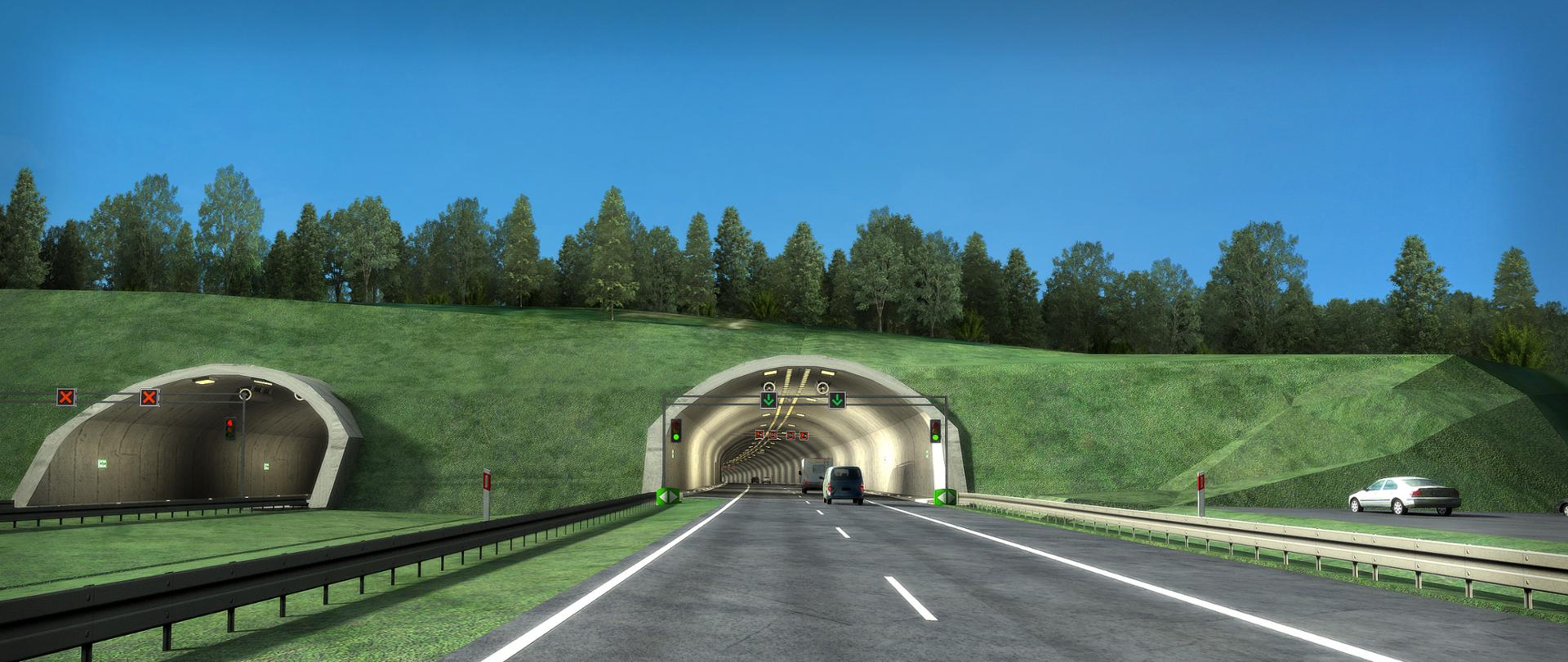 Widok na nawy tunelu