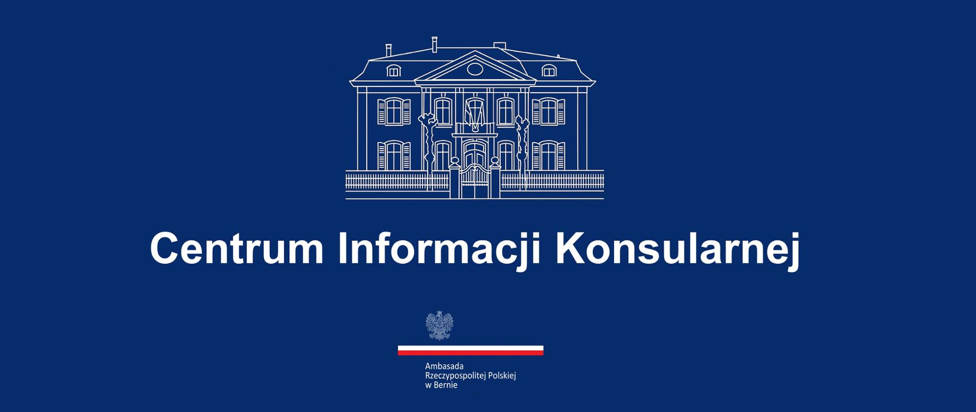 Grafika przedstawia napis Centrum Informacji Konsularnej 