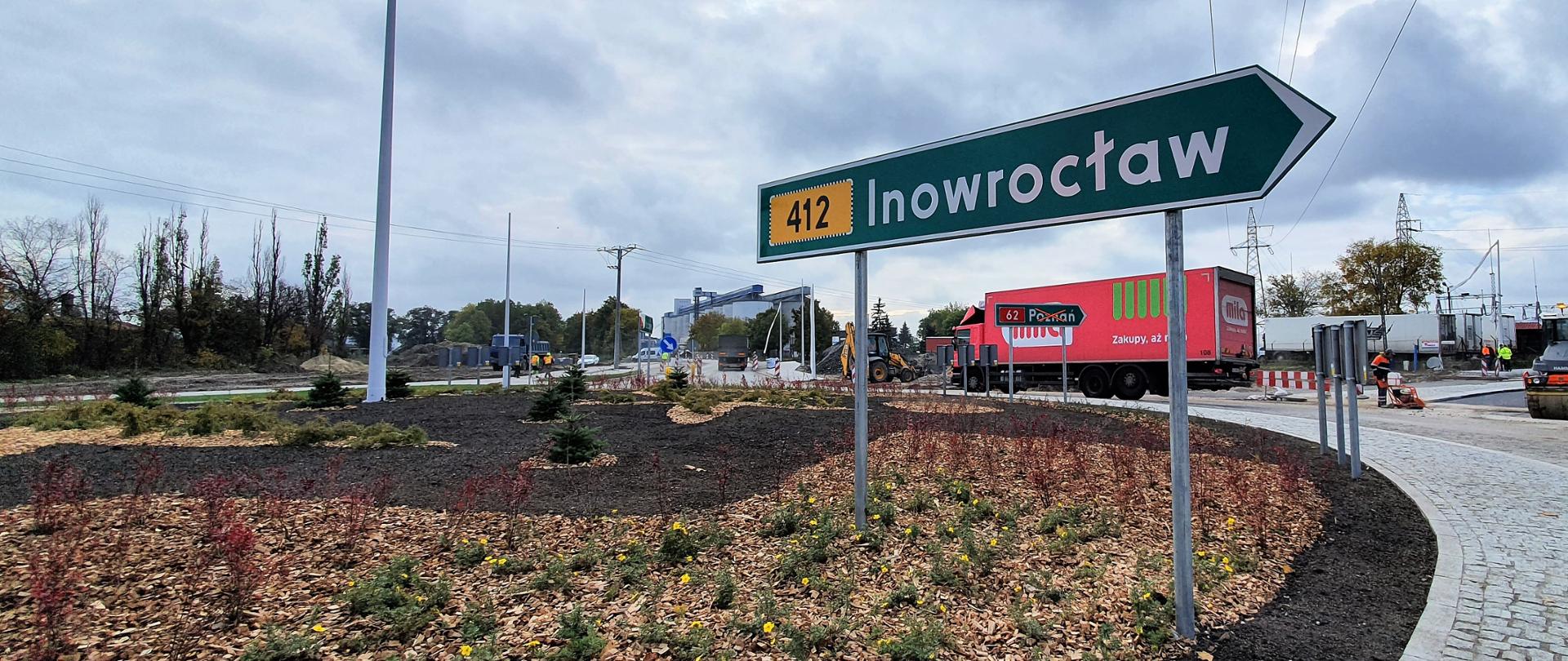 Budowa ronda w Kobylnikach koło Kruszwicy