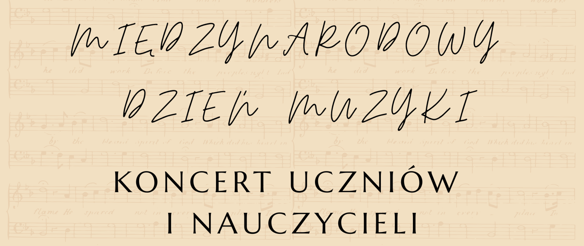 Afisz na koncert MDM, 30.09.2026 godz. 17.00, napis informacyjny, na dole obrazki instrumentów.
