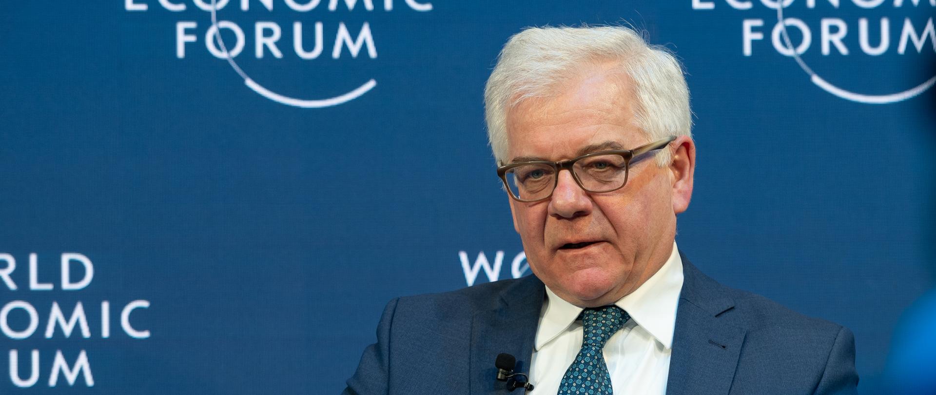 Minister Jacek Czaputowicz na Światowym Forum Ekonomicznym w Davos