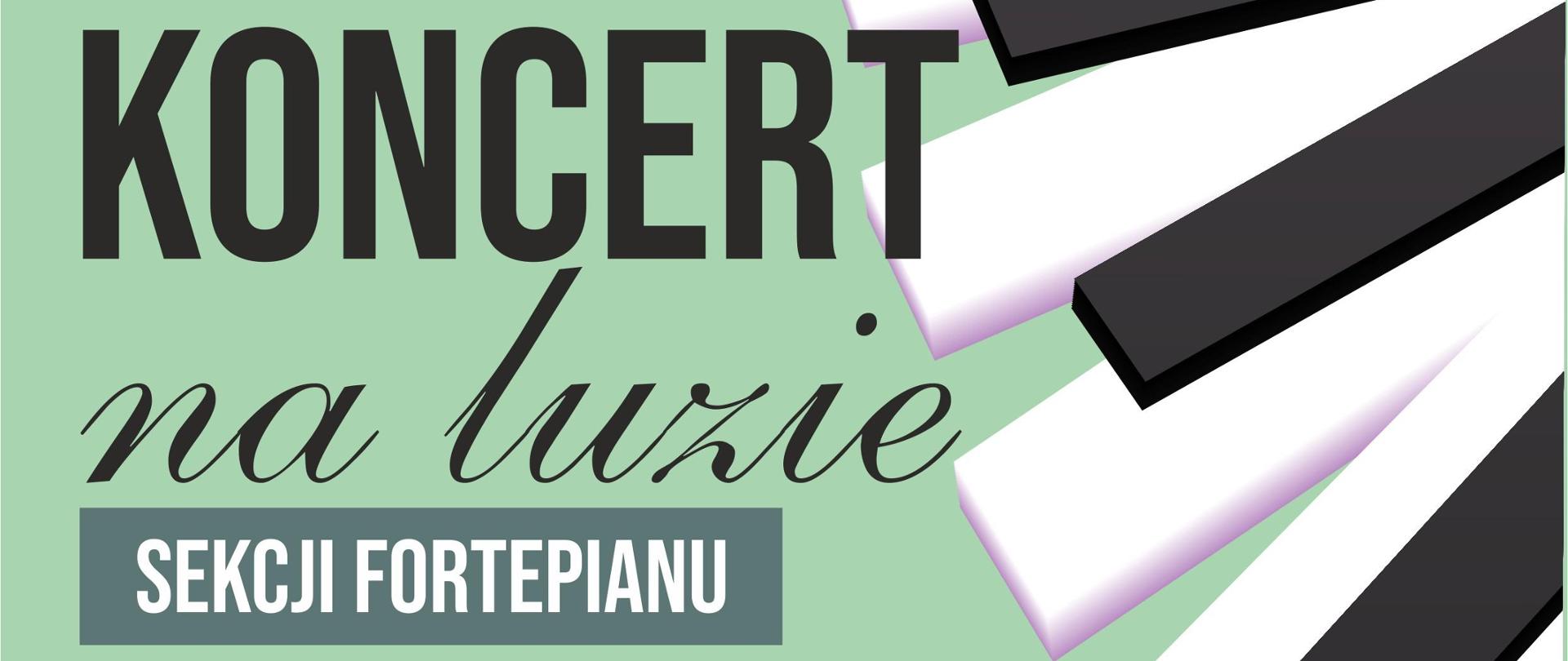 Plakat na różowym tle, na górze od lewej, logo PSM I st. w Krzeszowicach i napis: Państwowa Szkoła Muzyczna I st. im. Zygmunta Noskowskiego w Krzeszowicach zaprasza na, i niżej: koncert na luzie sekcji fortepianu. I niżej: 21 czerwca 2023 godz. 16:00 Aula PSM Krzeszowice. Wstęp Wolny. Po prawej od góry do dołu grafika klawiatury.