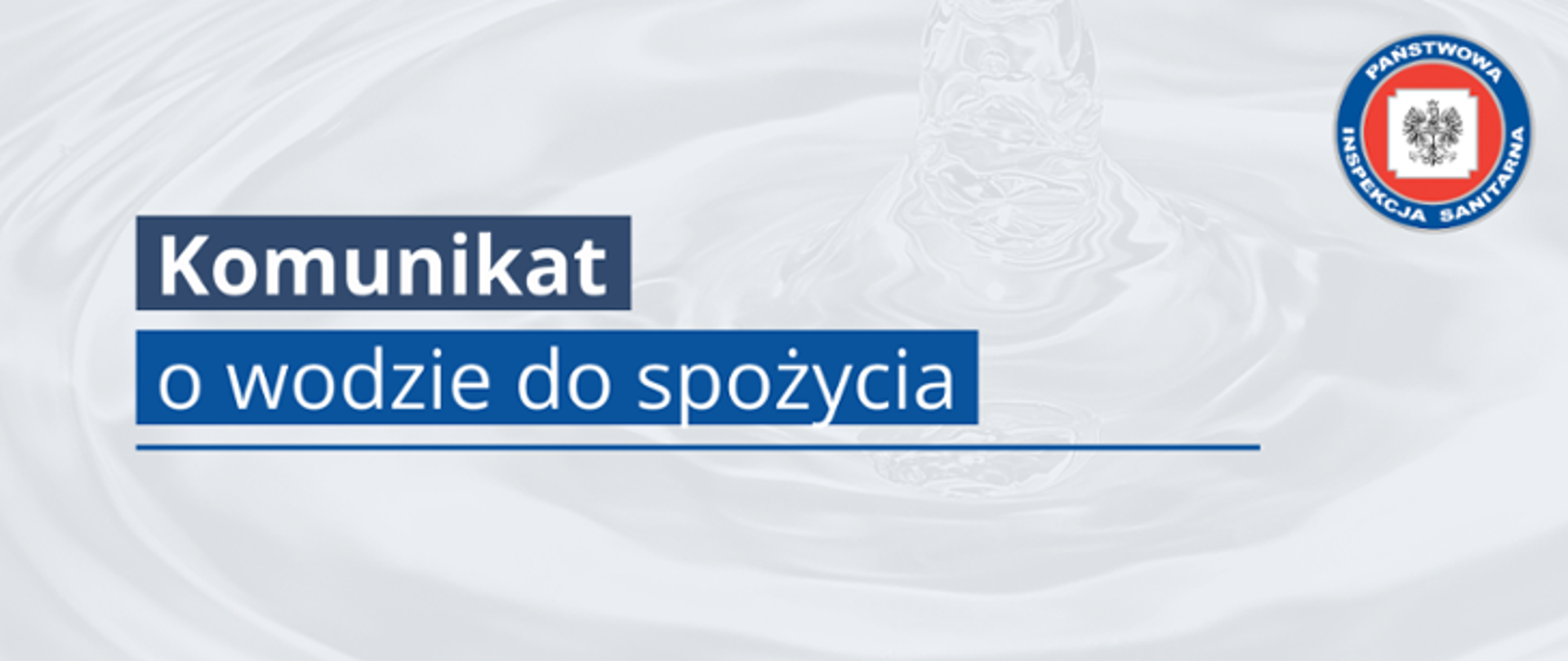 Komunikat o wodzie do spożycia