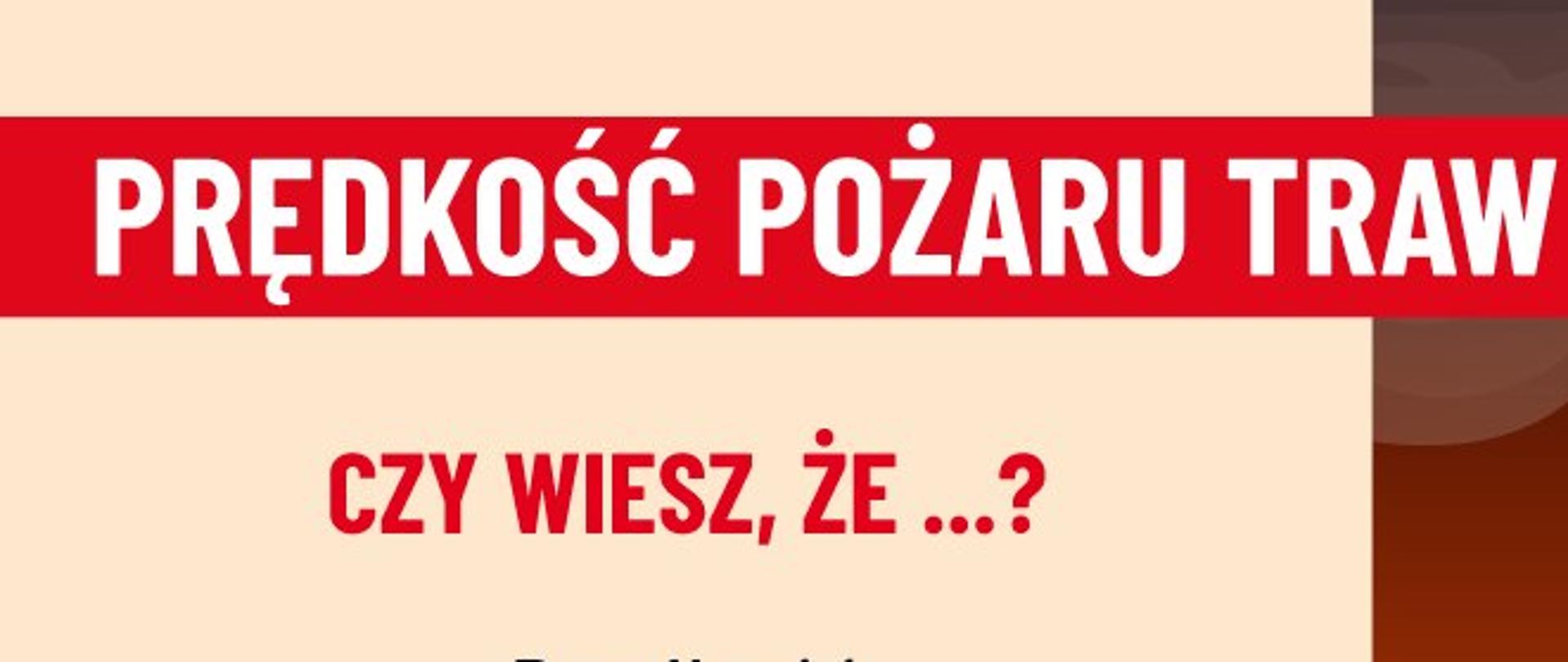 Stop Pożarom Traw! Prędkość pożaru traw.