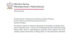 List Ministra Spraw Wewnętrznych i Administracji z okazji Dnia Strażaka