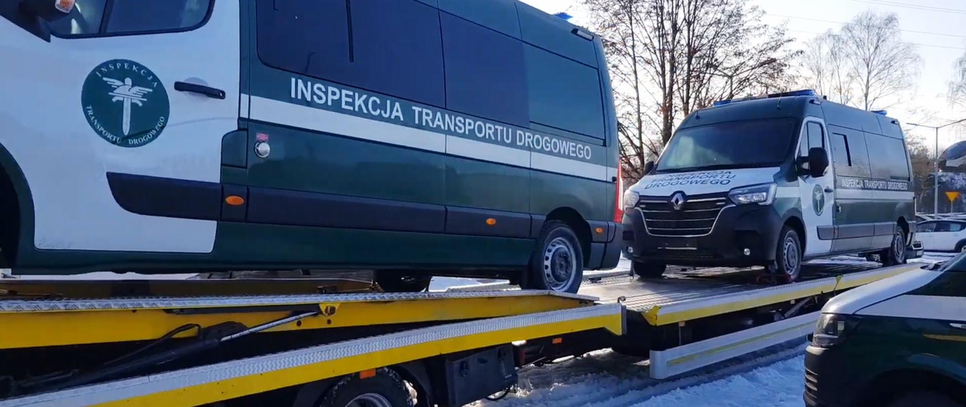 Inspekcyjne furgony, które dotarły do Wojewódzkiego Inspektoratu Transportu Drogowego w Katowicach
