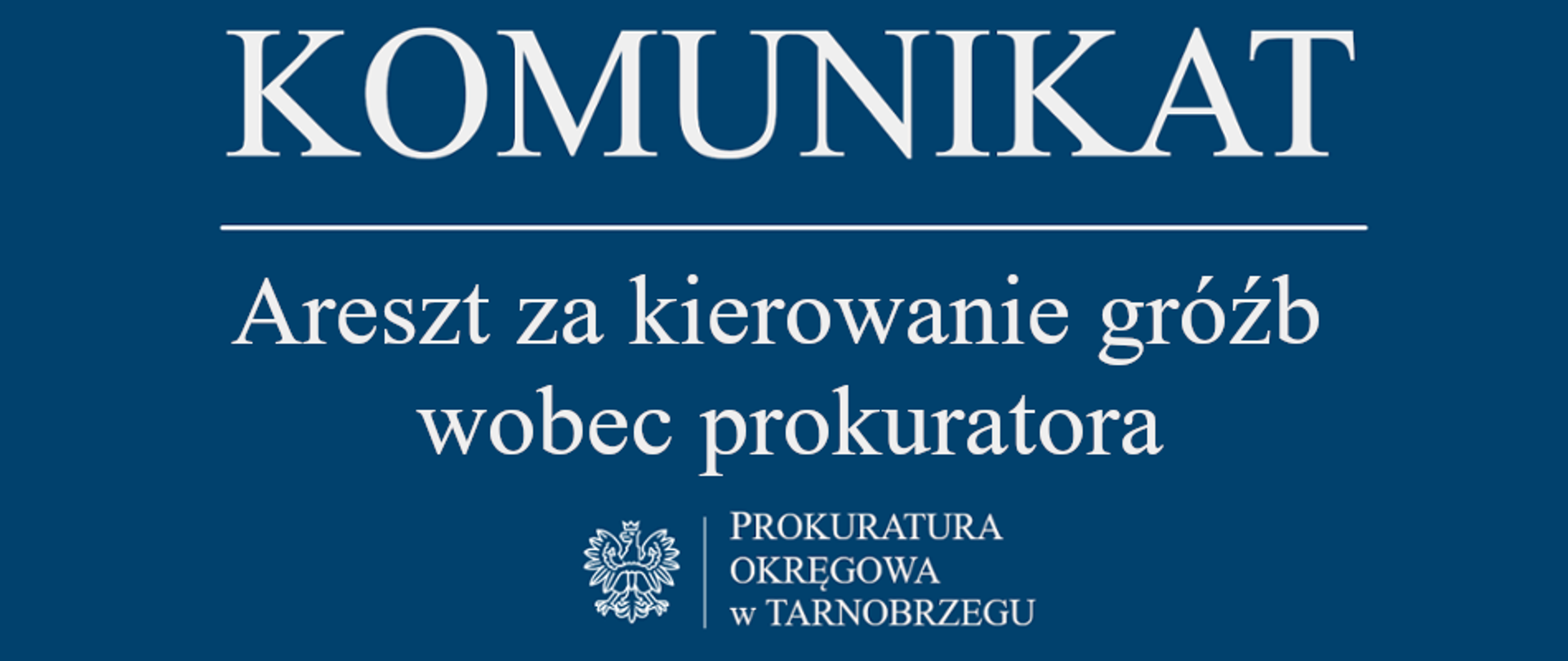 Komunikat Rzecznika Prasowego z dnia 4 grudnia 2025 r. - areszt za kierowanie gróźb wobec prokuratora