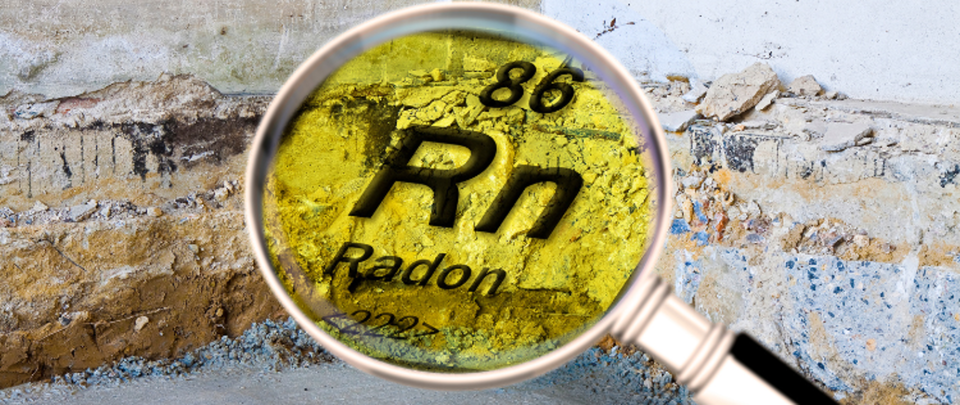 Napis pod lupą 86 Rn Radon