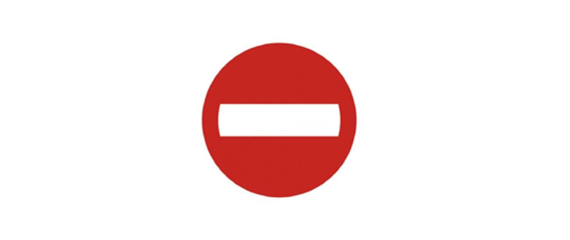 Obraz przedstawia znak drogowy - zakaz wjazdu