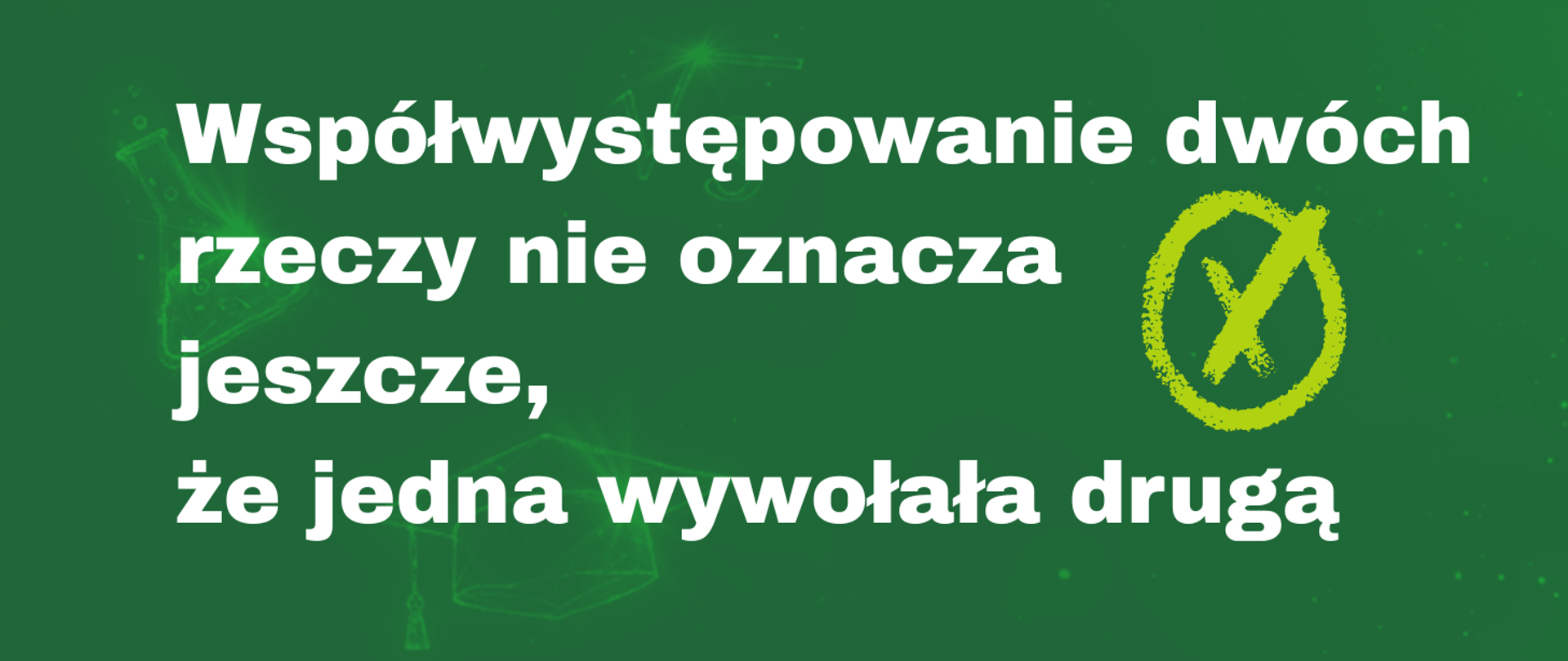 grafika, ikony menzurki w tle, biretu, hasło