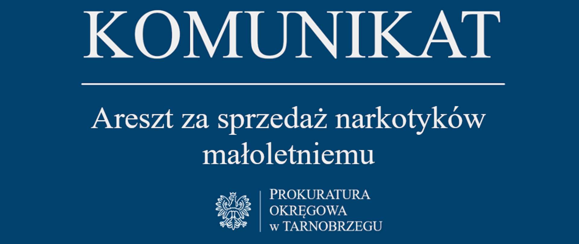 Komunikat Rzecznika Prasowego z dnia 2 kwietnia 2026 r. - areszt za sprzedaż narkotyków małoletniemu