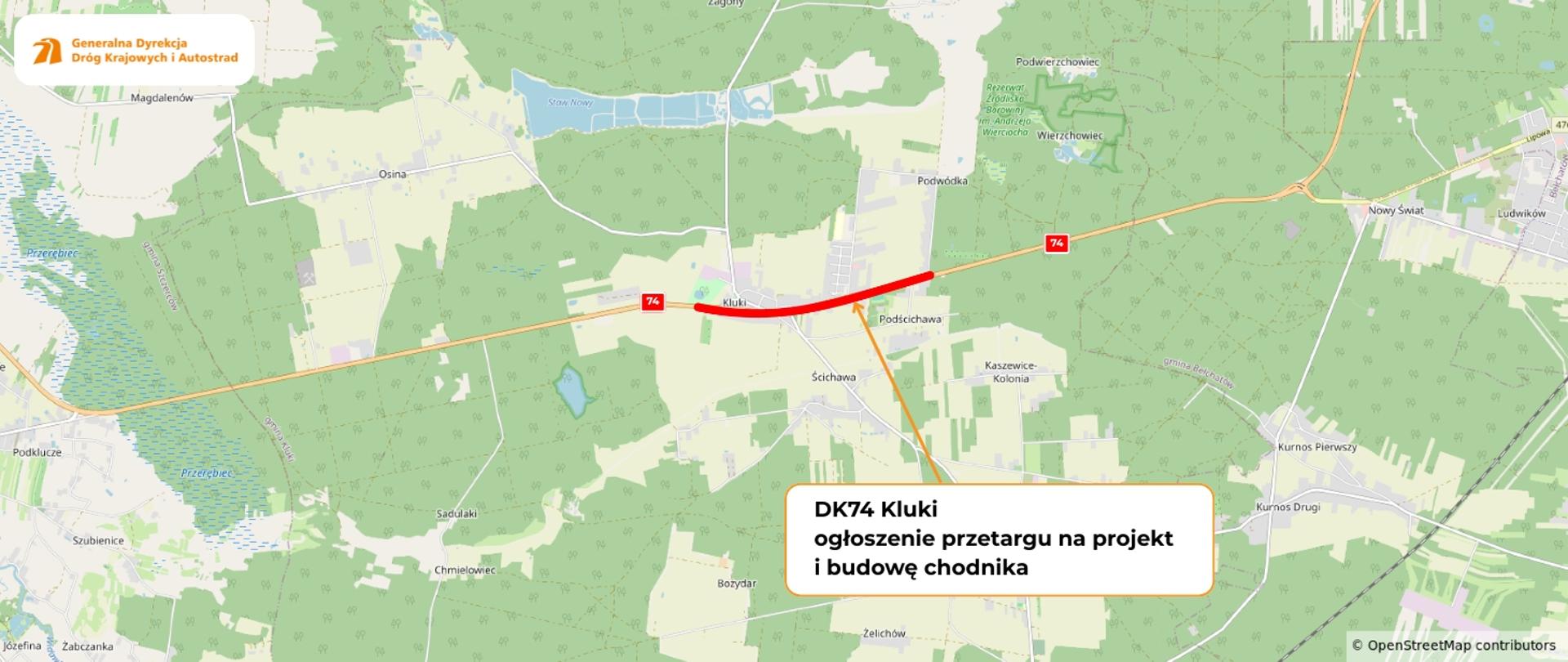 Kluki - chodnik - mapa