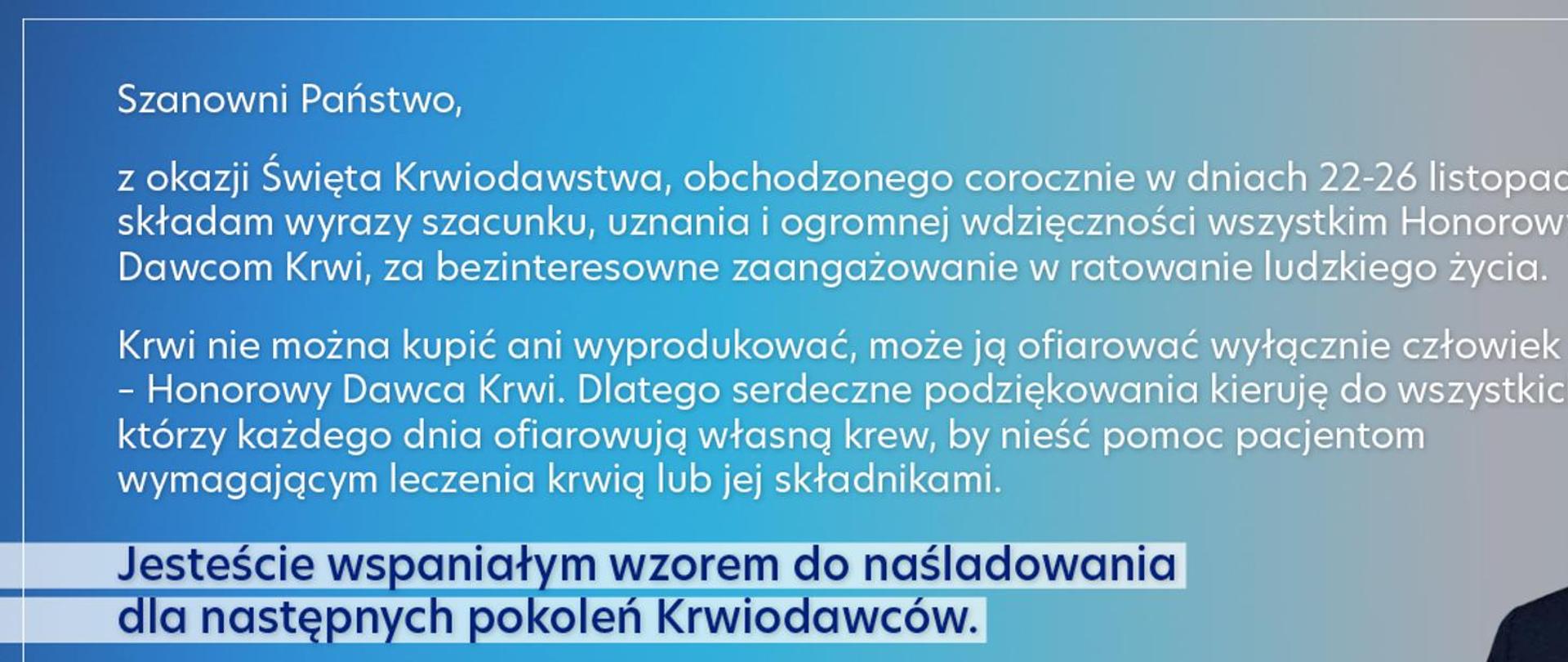 Życzenia Ministra Zdrowia