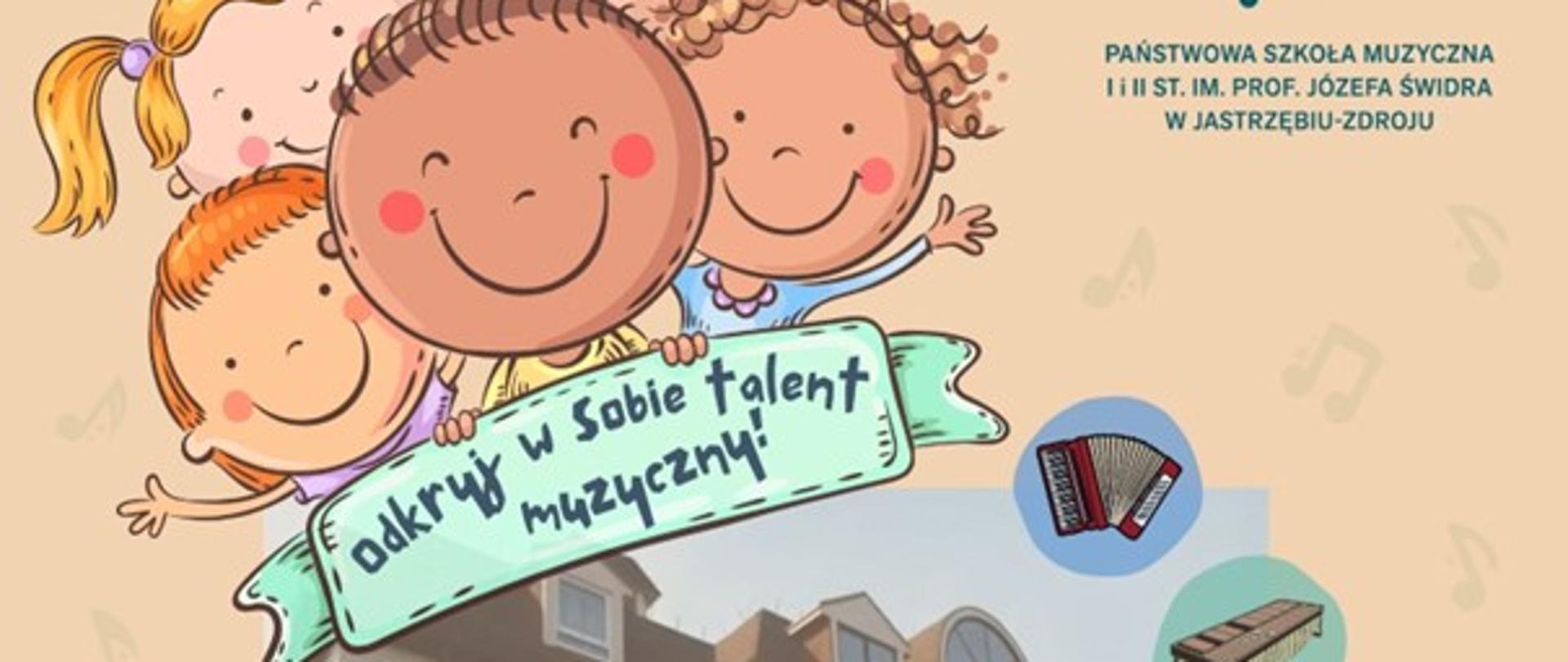 Państwowa Szkoła Muzyczna pierwszego i drugiego stopnia imienia Profesora Józefa Świdra w Jastrzębiu Zdroju ogłasza że ruszyła rekrutacja na rok szkolny dwa tysiące dwadzieścia trzy na dwa tysiące dwadzieścia cztery. Odkryj w sobie talent muzyczny! Zapraszamy uczniów w wieku od sześciu do dwudziestu trzech lat do Państwowej Szkoły Muzycznej pierwszego i drugiego stopnia imienia profesora Józefa Świdra w Jastrzębiu Zdroju ulica Kościuszki trzynaście A.
Wnioski o przyjęcie do szkoły należy składać do dwudziestego maja dwa tysiące dwudziestego trzeciego roku w sekretariacie szkoły. Dokumenty do pobrania na stronie www.psmjastrzebie.pl
Przesłuchania do Państwowej Szkoły Muzycznej pierwszego stopnia odbędą się w dniach dwudziestego szóstego i dwudziestego siódmego maja dwa tysiące dwudziestego trzeciego roku. Egzamin wstępny do Państwowej Szkoły muzycznej drugiego stopnia odbędzie się w dniu dwudziestego siódmego maja dwa tysiące dwudziestego trzeciego roku.
