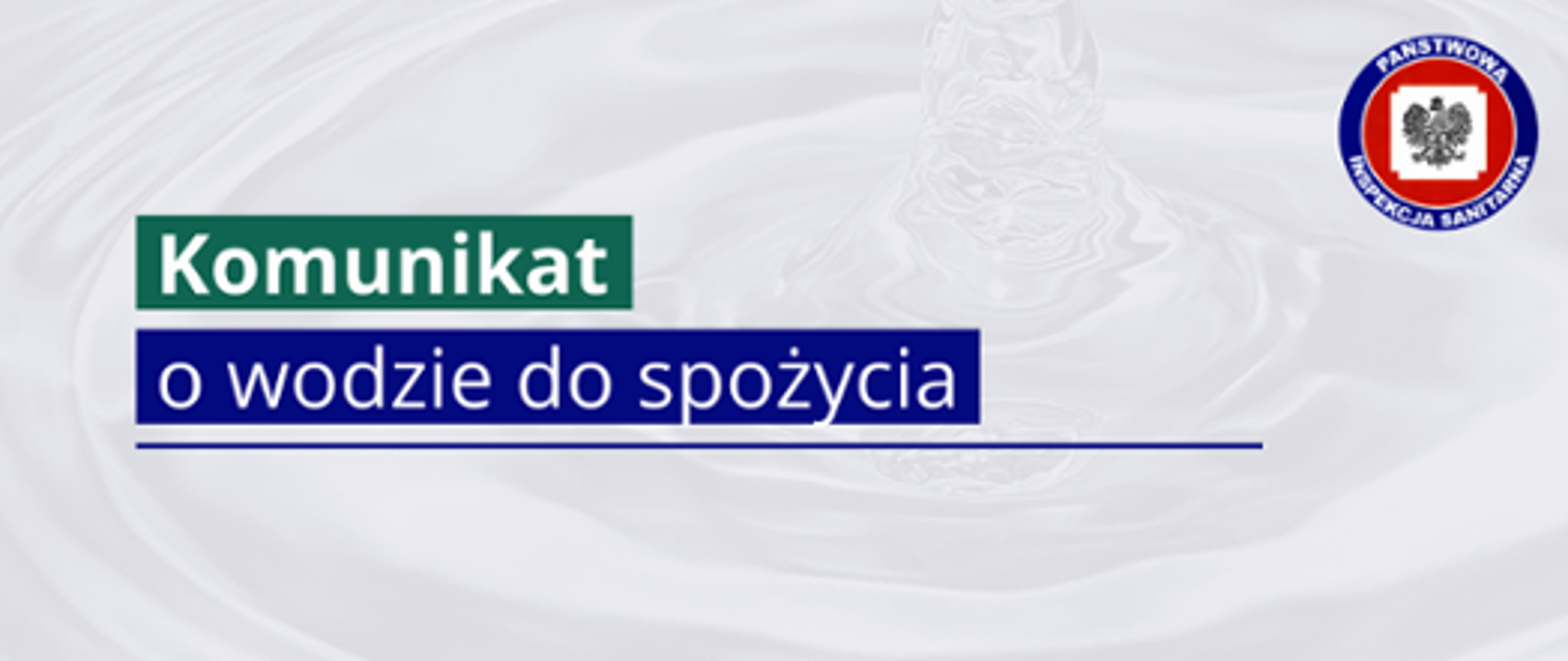 Komunikat o wodzie do spożycia