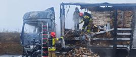 Pożar samochodu ciężarowego