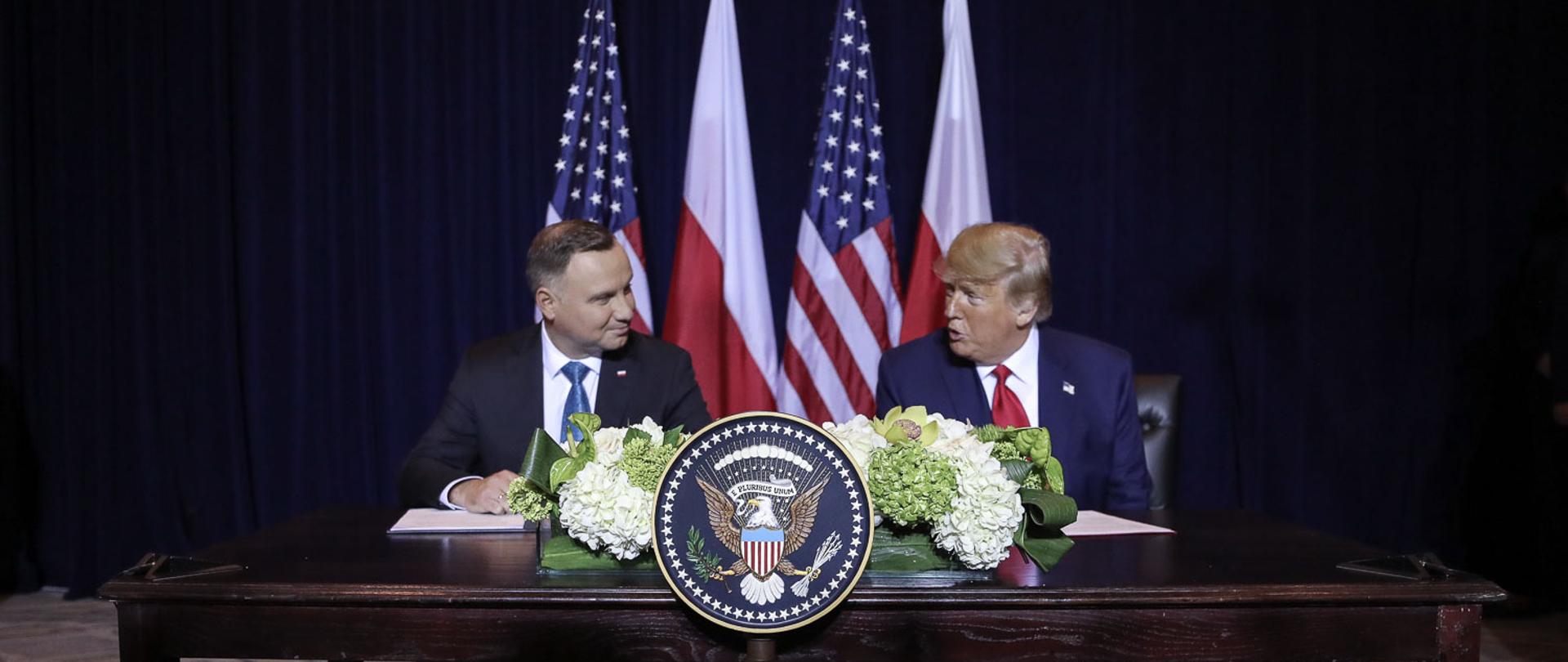 Prezydent RP Andrzej Duda i Prezydent USA Donald Trump