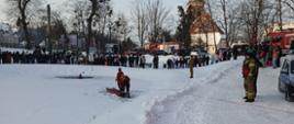 Bezpieczne ferie – pokaz ratownictwa na lodzie w Lidzbarku Warmińskim