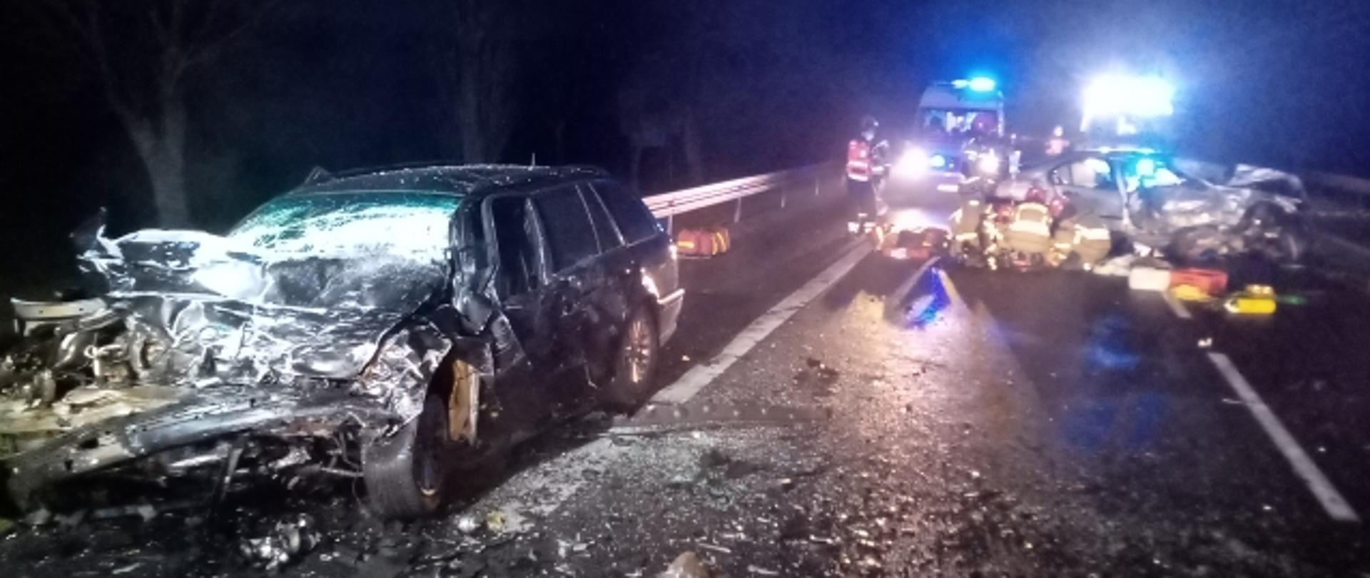 zdjęcie wypadek DK92 13.12.2020