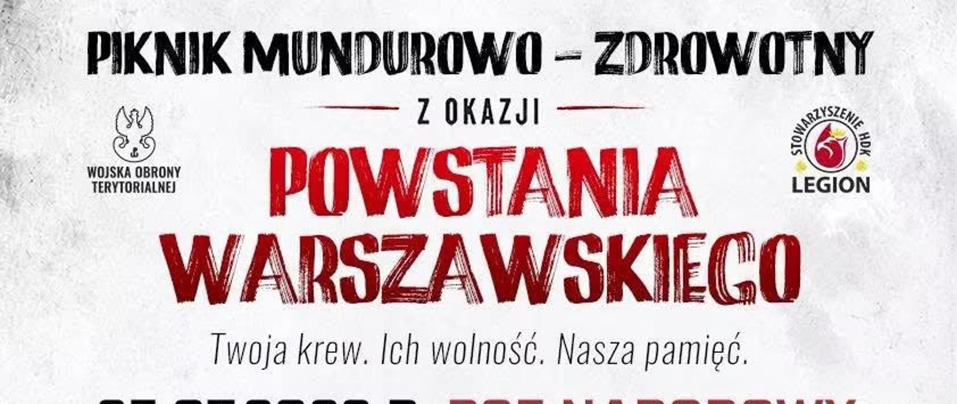 Na ilustracji znajduje się plakat przedstawiający biało czerwony stadion narodowy, na dole ilustracji znajdują się wielobarwne logo partnerów wydarzenia.