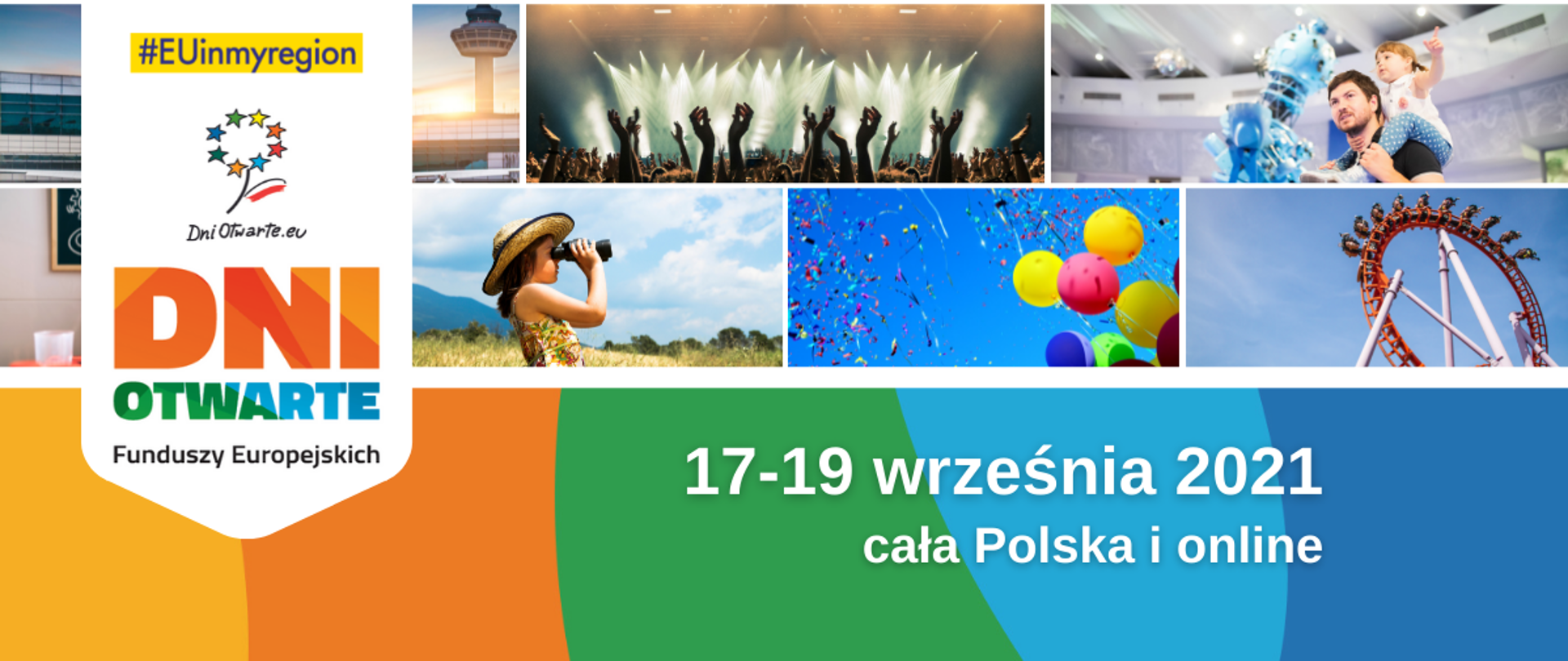 napis na grafice: Dni Otwarte Funduszy Europejskich 2021, 17-19 września 2021 cała Polska i online