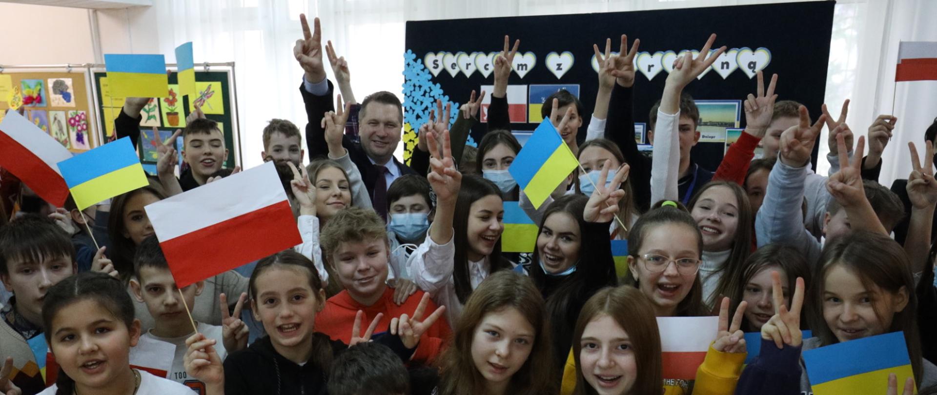 Zdjęcie ze spotkania z uczniami w Chełmie