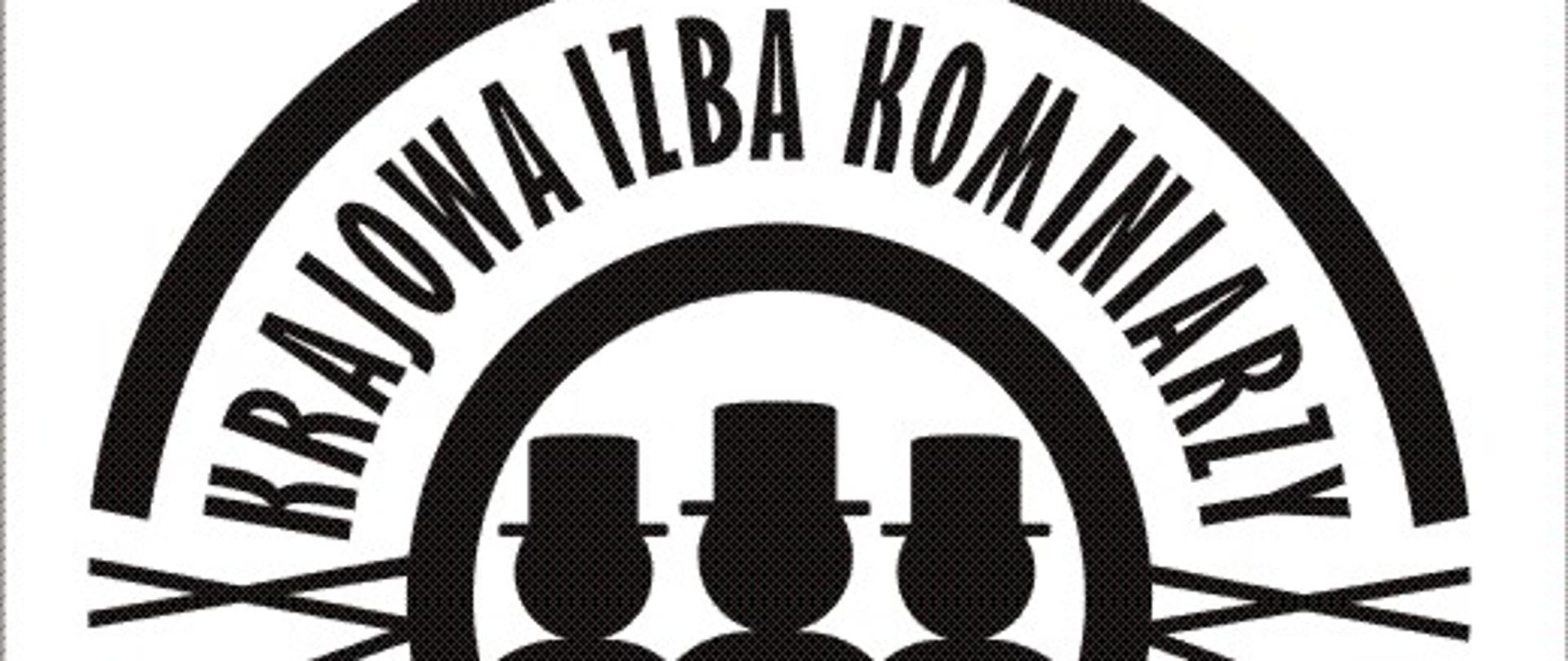 Logo Krajowej izby kominiarzy - trzech kominiarzy wpisanych w okrąg i napis krajowa izba kominiarzy