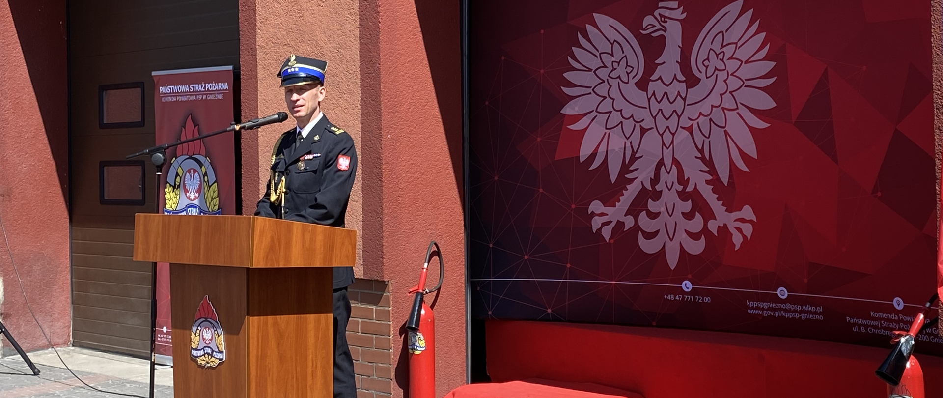 Uroczyste obchody z okazji Dnia Strażaka w Komendzie Powiatowej PSP w Gnieźnie