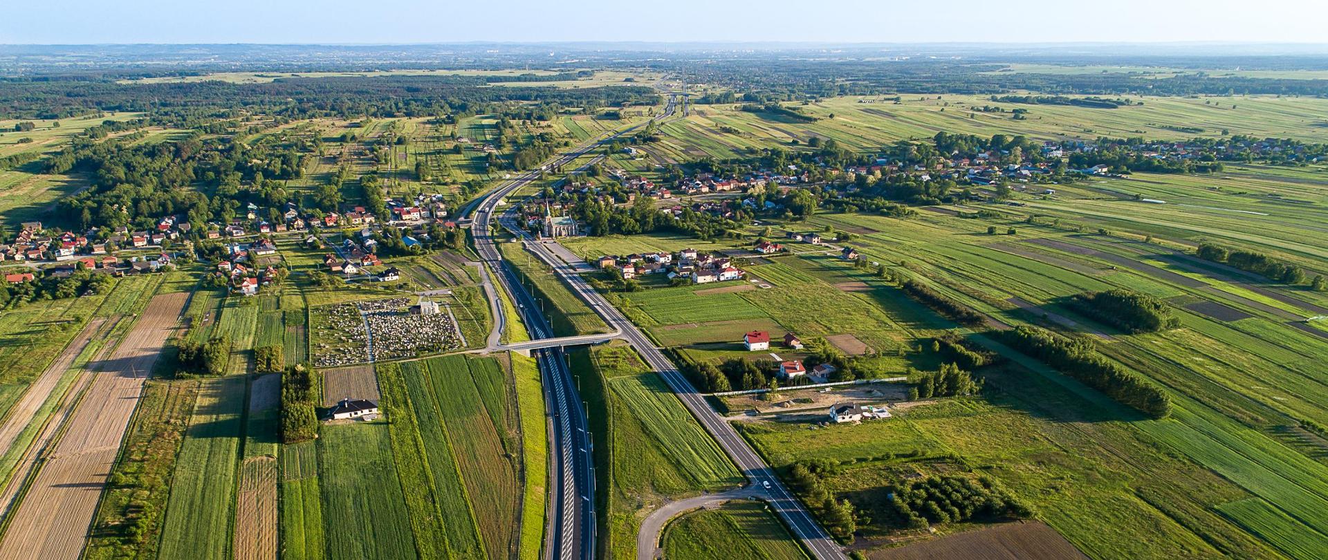 Widok z góry na S19 Sokołów Małopolski Północ - Jasionka
