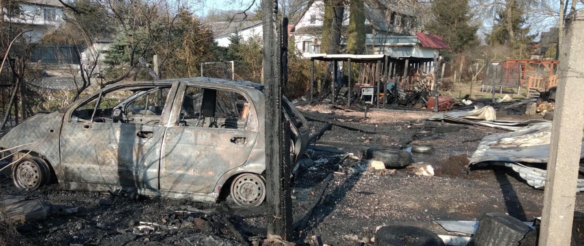 Pożar wiaty gospodarczej