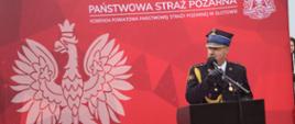 Komendant Powiatowy PSP przywitał przybyłych gości.