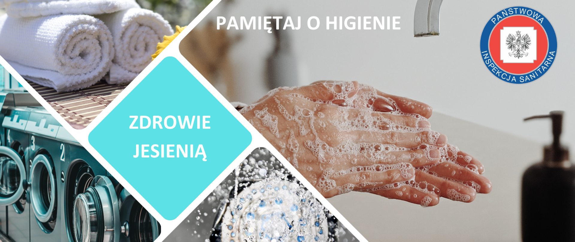 infografika przedstawia sposoby na zadbanie o higienę osobistą: mycie rąk, kąpiel lub prysznic, pranie odzieży