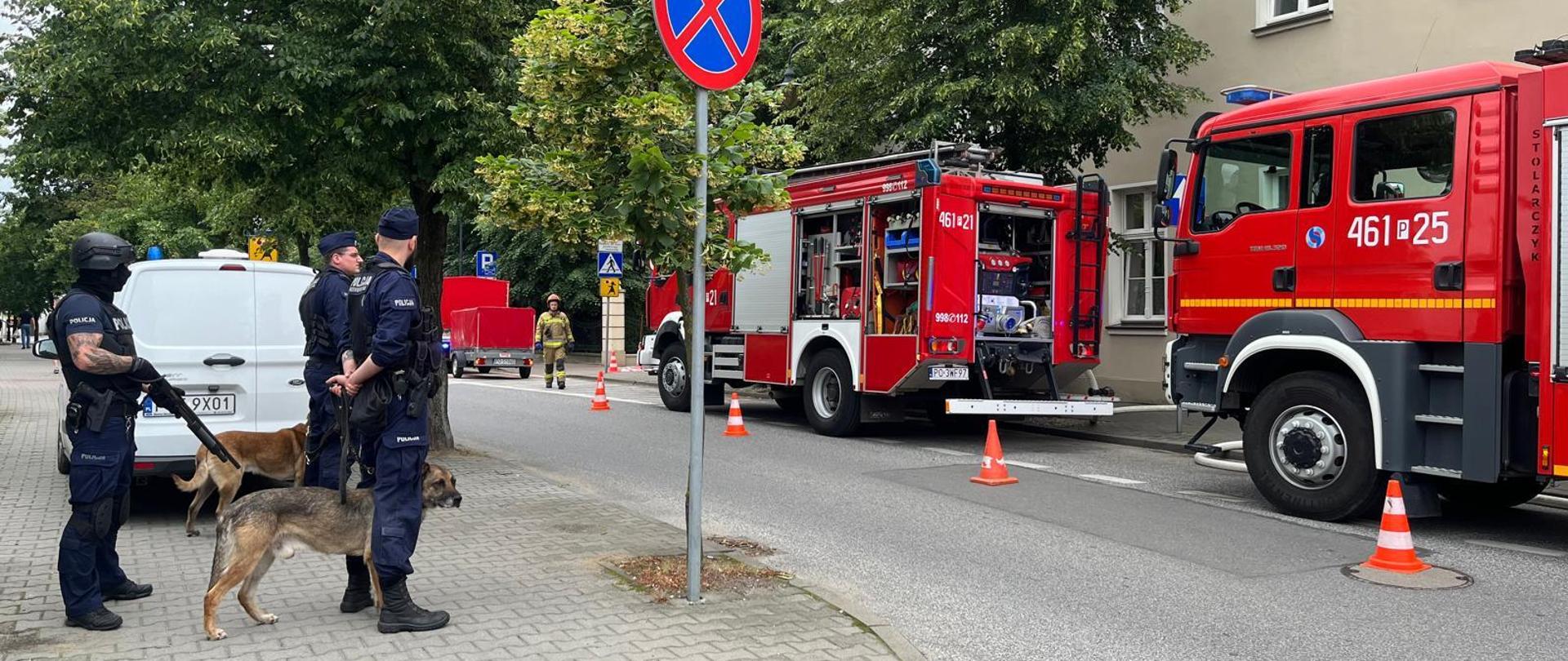 widoczne miejsce ćwiczeń oraz funkcjonariusze podczas działań.