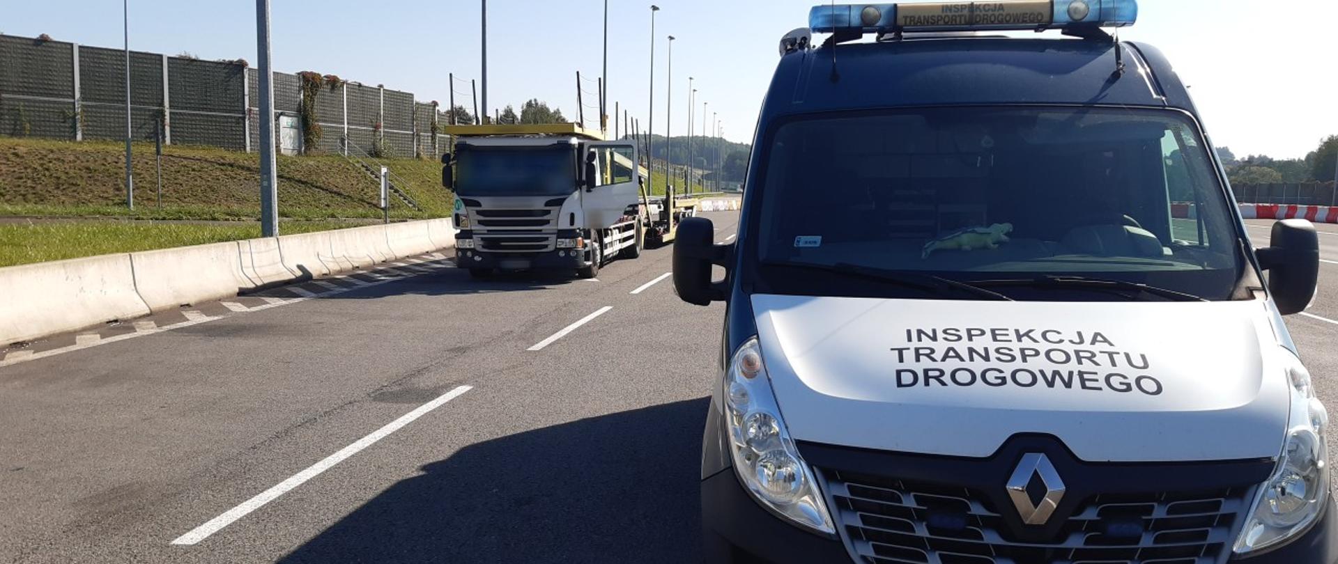 Miejsce zatrzymania do kontroli nietrzeźwego kierowcy ciężarówki przez patrol śląskiej Inspekcji Transportu Drogowego.