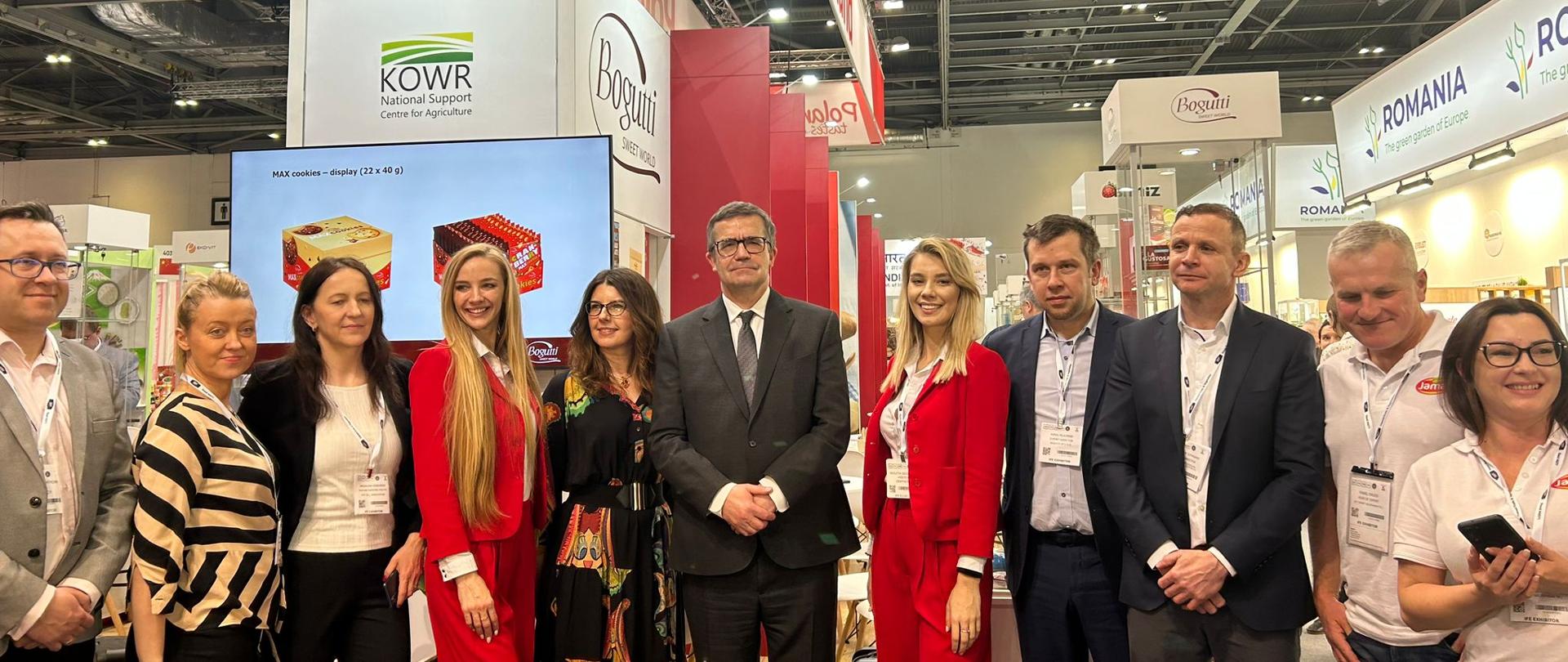 Polskie stoisko na targach International Food and Drink (IFE) w centrum ExCeL w Londynie.