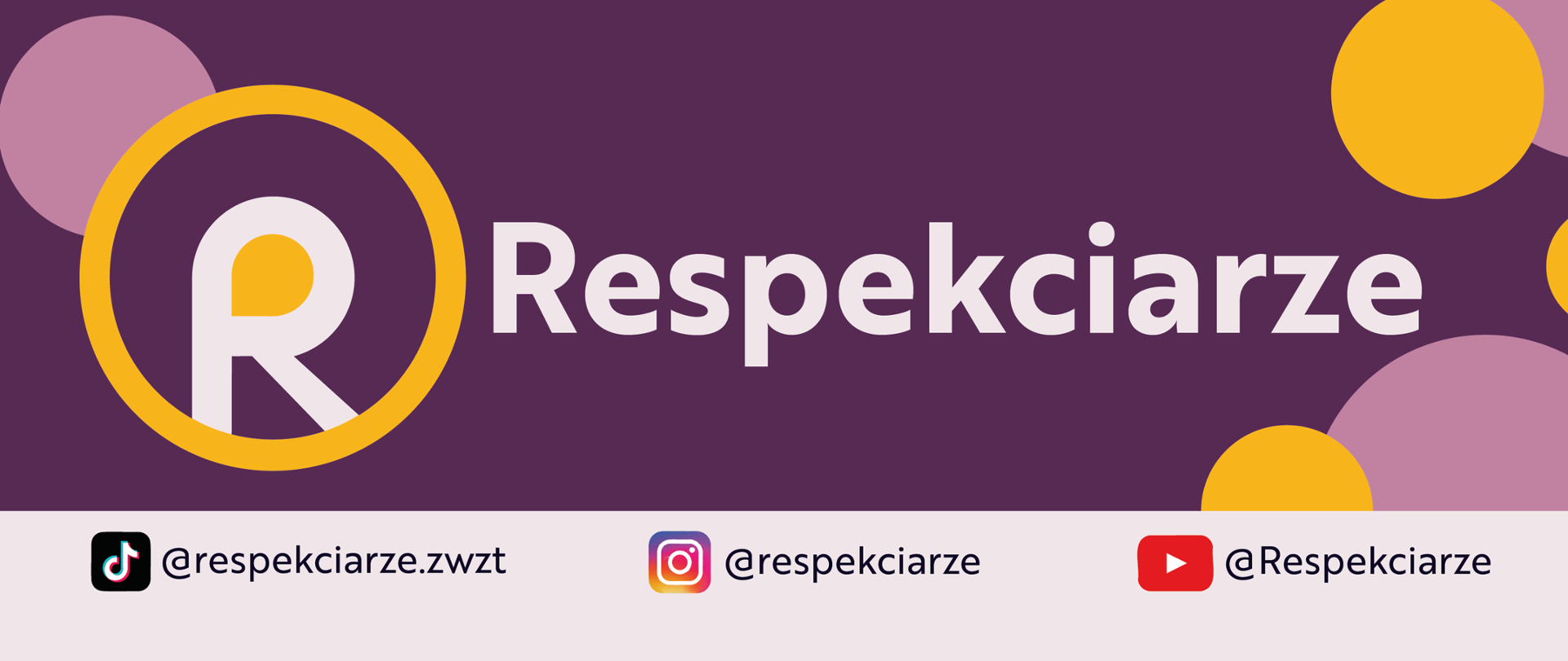 Napis respekciarze na fioletowo żółtym tle
