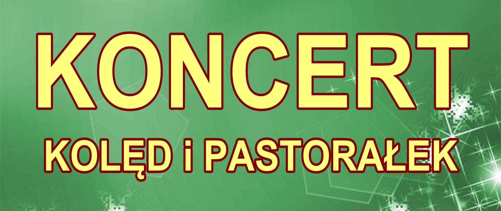 Grafika na zielonym tle z elementami rozbłyskujących srebrnych światełek choinkowych. W prawym górnym rogu logo ZPSM w Bochni. W części centralnej znajduje się tekst napisany żółtymi literami „Koncert kolęd i pastorałek w wykonaniu uczniów Zespołu Państwowych Szkół Muzycznych w Bochni w programie występy: solistów, zespołów, chóru i orkiestry”. W części dolnej: „Bochnia 22 grudnia 2022 r. godz. 17:00”.